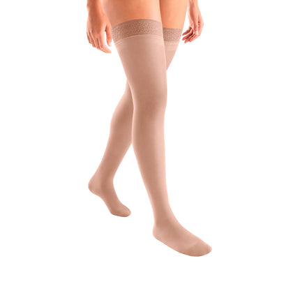JOBST ACTIVA Sheer 20-30 mmHg Compression Stockings Thigh High with Lace Band with Lace Band, Closed Toe
