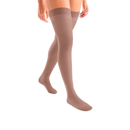 JOBST ACTIVA Sheer 20-30 mmHg Compression Stockings Thigh High with Lace Band with Lace Band, Closed Toe