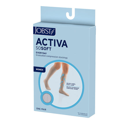 JOBST ACTIVA SoSoft 8-15 mmHg Compression Socks Knee High, Closed Toe, Brocade Design