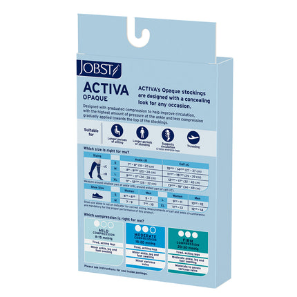 JOBST ACTIVA Opaque 15-20 mmHg Compression Socks Waist High, Closed Toe