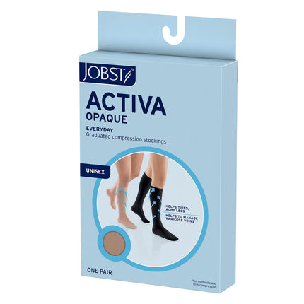 JOBST ACTIVA Opaque 15-20 mmHg Compression Socks Knee High, Closed Toe