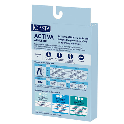 JOBST ACTIVA Athletic 8-15 mmHg Compression Socks Knee High, Closed Toe