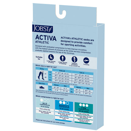JOBST ACTIVA Athletic 20-30 mmHg Compression Socks Knee High, Closed Toe