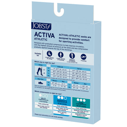 JOBST ACTIVA Athletic 15-20 mmHg Compression Socks Knee High, Closed Toe