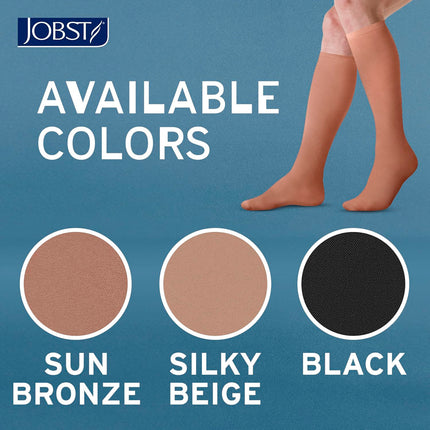 JOBST ACTIVA Opaque 15-20 mmHg Compression Socks Knee High, Closed Toe