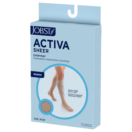JOBST ACTIVA Sheer 15-20 mmHg Compression Stockings Waist High, Closed Toe