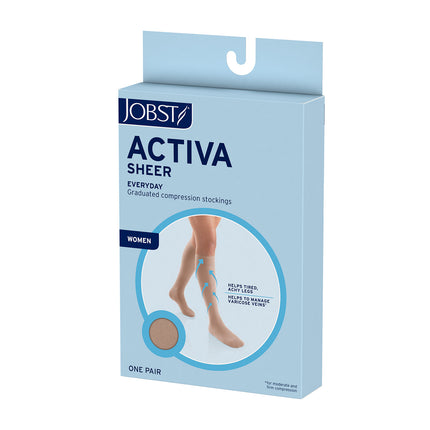 JOBST ACTIVA Sheer 8-15 mmHg Compression Socks Knee High, Closed Toe