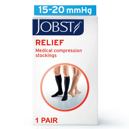 JOBST Relief 15-20 mmHg Compression Stockings, Knee High, Open Toe - HV Supply