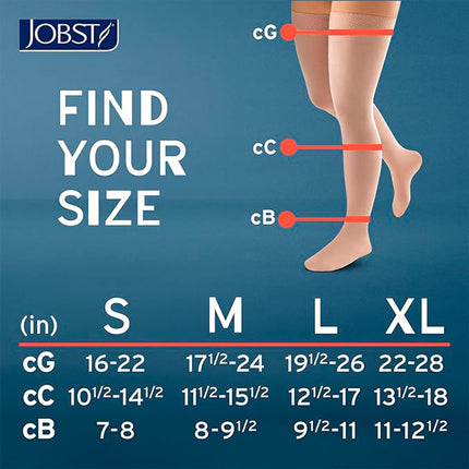 JOBST ACTIVA Sheer 8-15 mmHg Compression Stockings Thigh High with Lace Band, Closed Toe