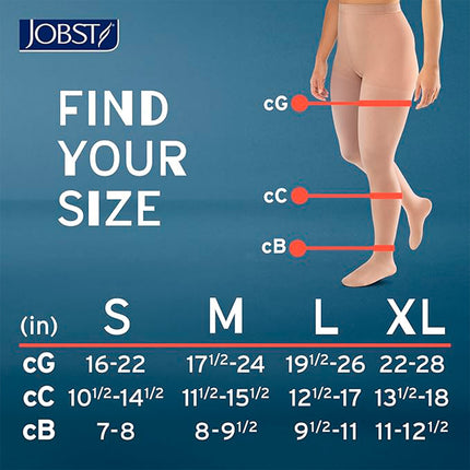 JOBST ACTIVA Sheer 20-30 mmHg Compression Stockings Waist High, Closed Toe