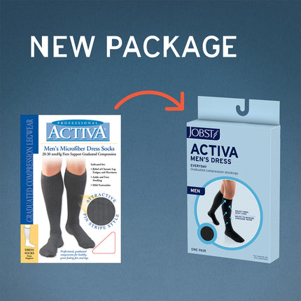 JOBST ACTIVA Men's Dress 8-15 mmHg Compression Socks Knee High, Closed Toe