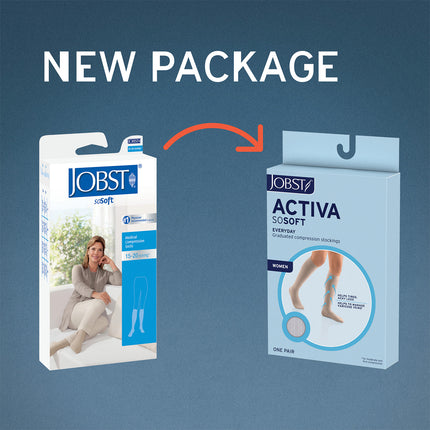JOBST ACTIVA SoSoft 15-20 mmHg Compression Socks Knee High, Closed Toe, Brocade Design