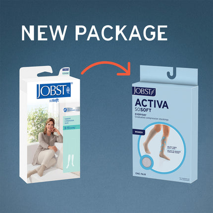 JOBST ACTIVA SoSoft 8-15 mmHg Compression Socks Knee High, Closed Toe, Brocade Design