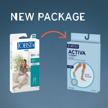 JOBST ACTIVA SoSoft 20-30 mmHg Compression Socks Knee High, Closed Toe, Brocade Design