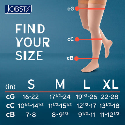 JOBST ACTIVA Opaque 15-20 mmHg Compression Socks Thigh High, Closed Toe