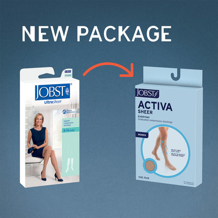 JOBST ACTIVA Sheer 15-20 mmHg Compression Socks Knee High, Closed Toe
