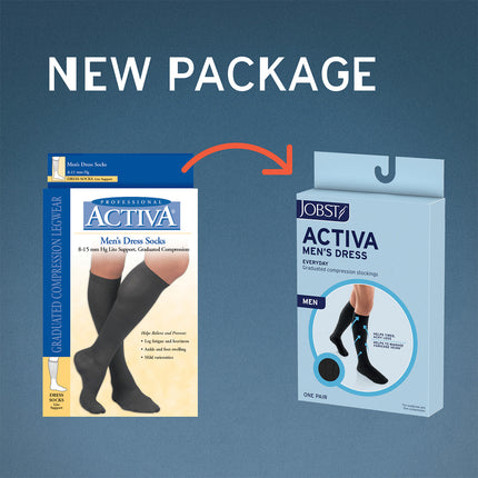 JOBST ACTIVA Men's Dress 15-20 mmHg Compression Socks Knee High, Closed Toe