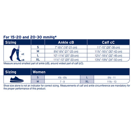 JOBST ACTIVA SoSoft 20-30 mmHg Compression Socks Knee High, Closed Toe, Ribbed Design