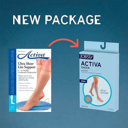JOBST ACTIVA Sheer 20-30 mmHg Compression Socks Knee High, Closed Toe