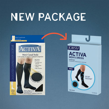 JOBST ACTIVA Men's Dress 8-15 mmHg Compression Socks Knee High, Closed Toe