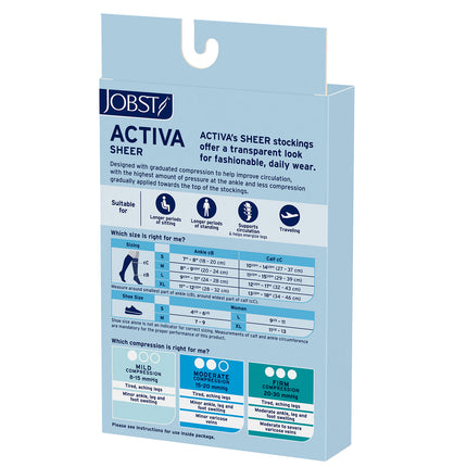 JOBST ACTIVA Sheer 15-20 mmHg Compression Stockings Waist High, Closed Toe