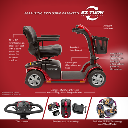 Pride Mobility Victory 10 4-Wheel Mobility Scooter with EZ Turn Technology - SC710