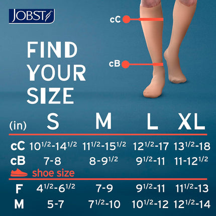 JOBST ACTIVA Opaque 15-20 mmHg Compression Socks Knee High, Closed Toe