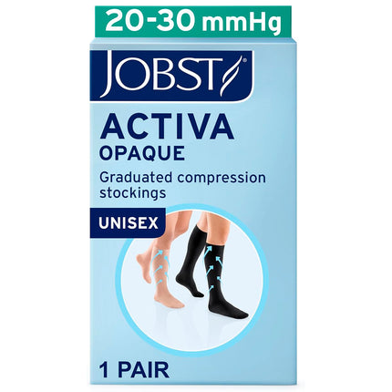 JOBST ACTIVA Opaque 20-30 mmHg Compression Socks Knee High, Closed Toe