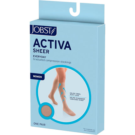 JOBST ACTIVA Sheer 8-15 mmHg Compression Stockings Waist High, Closed Toe