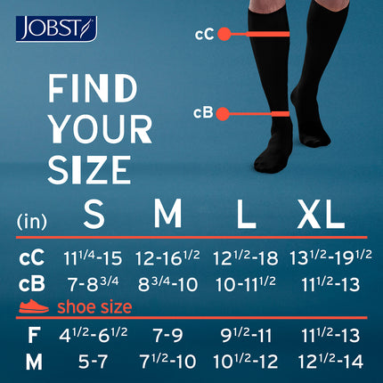 JOBST ACTIVA Athletic 20-30 mmHg Compression Socks Knee High, Closed Toe