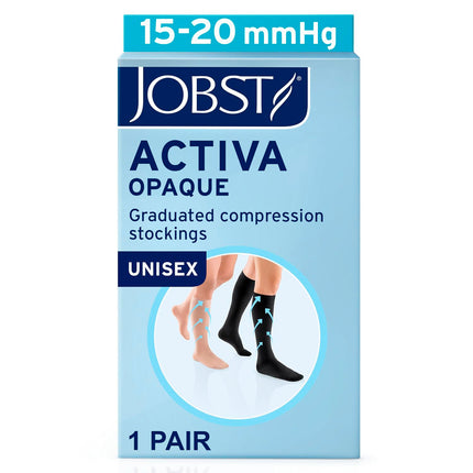 JOBST ACTIVA Opaque 15-20 mmHg Compression Socks Knee High, Closed Toe