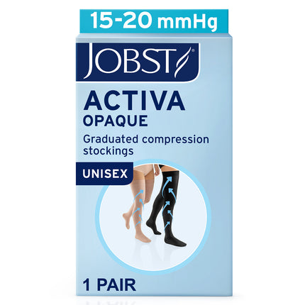 JOBST ACTIVA Opaque 15-20 mmHg Compression Socks Thigh High, Closed Toe