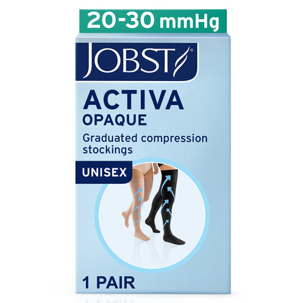 JOBST ACTIVA Opaque 20-30 mmHg Compression Socks Thigh High, Closed Toe