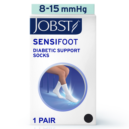 JOBST SensiFoot Diabetic Compression Socks, 8-15 mmHg, Knee High, Closed Toe