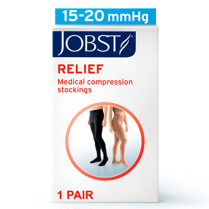JOBST Relief Compression Stockings 15-20 mmHg Waist High, Open Toe