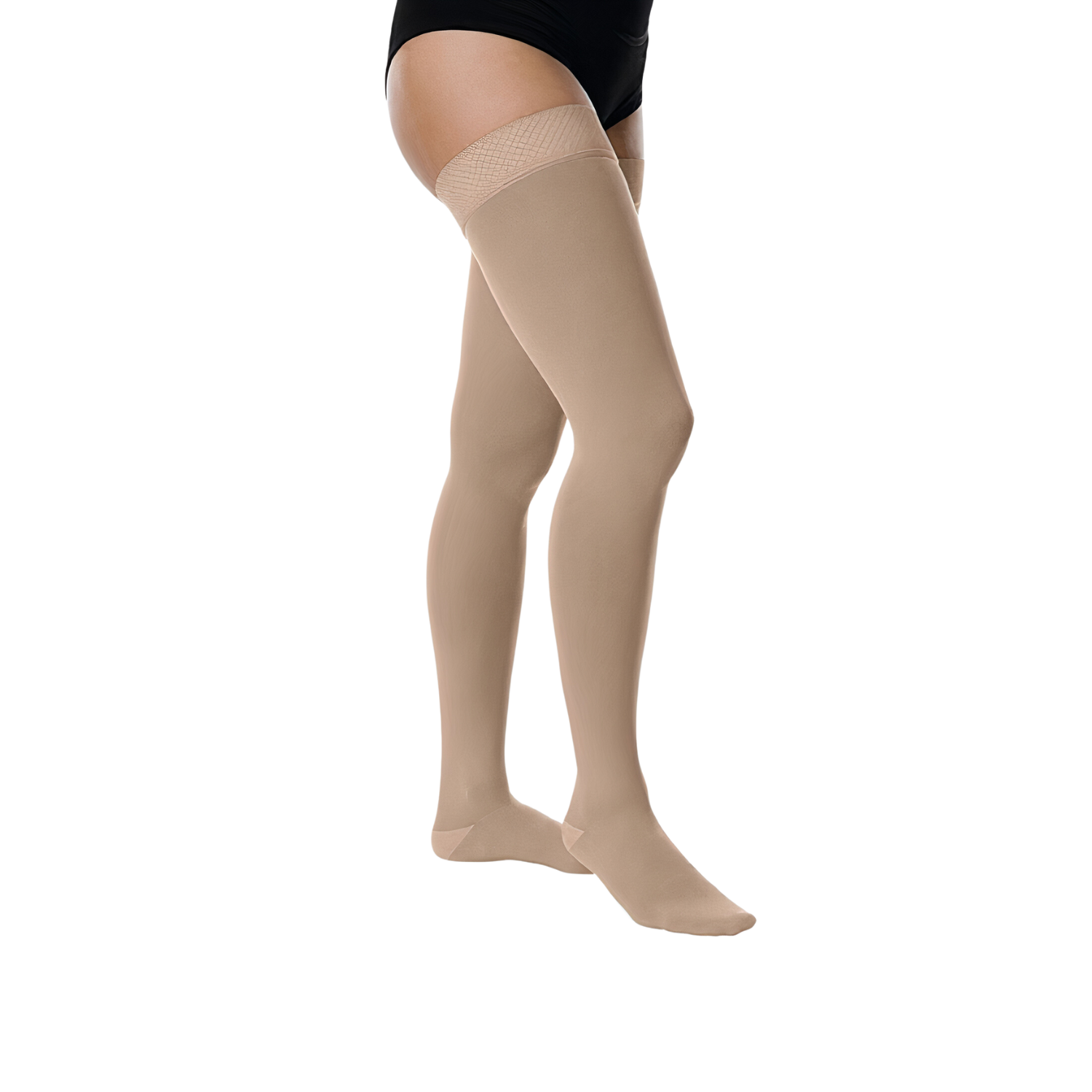 Juzo Basic Compression Stockings, 15-20 mmHg, Thigh High, Silicone Band, Closed Toe