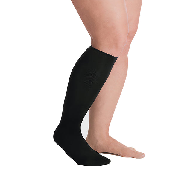 Juzo Short Stretch Compression Wraps, Knee High Liner, Close Toe, Black - HV Supply