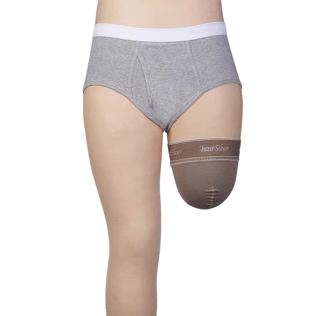 Juzo Dynamic Silver Prosthetic Shrinker, Above Knee, 20-30 mmHg, Beige - HV Supply