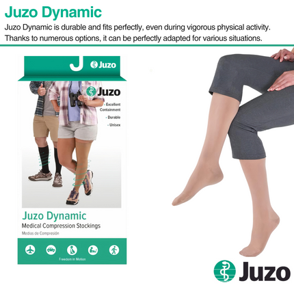 Juzo Dynamic Compression Stockings, 20-30 mmHg, Knee High, Open Toe - HV Supply