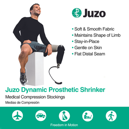 Juzo Dynamic Prosthetic Shrinker, Below Knee, 20-30 mmHg, Beige - HV Supply