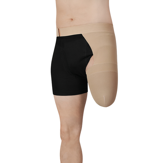 Juzo Dynamic Prosthetic Shrinker, Above Knee, Hip Attachment, 20-30 mmHg, Beige - HV Supply