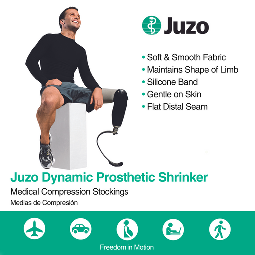 Juzo Dynamic Prosthetic Shrinker, Below Knee, 20-30 mmHg, Silicone Band, Beige - HV Supply