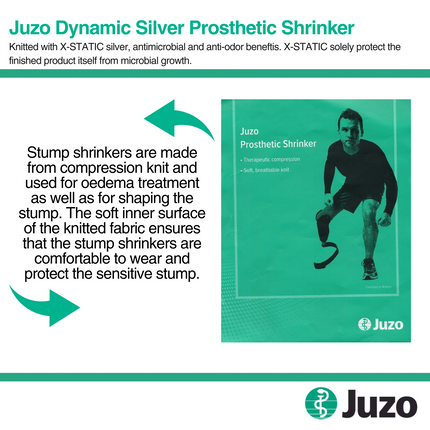 Juzo Dynamic Silver Prosthetic Shrinker, Below Knee, 20-30 mmHg, Beige - HV Supply