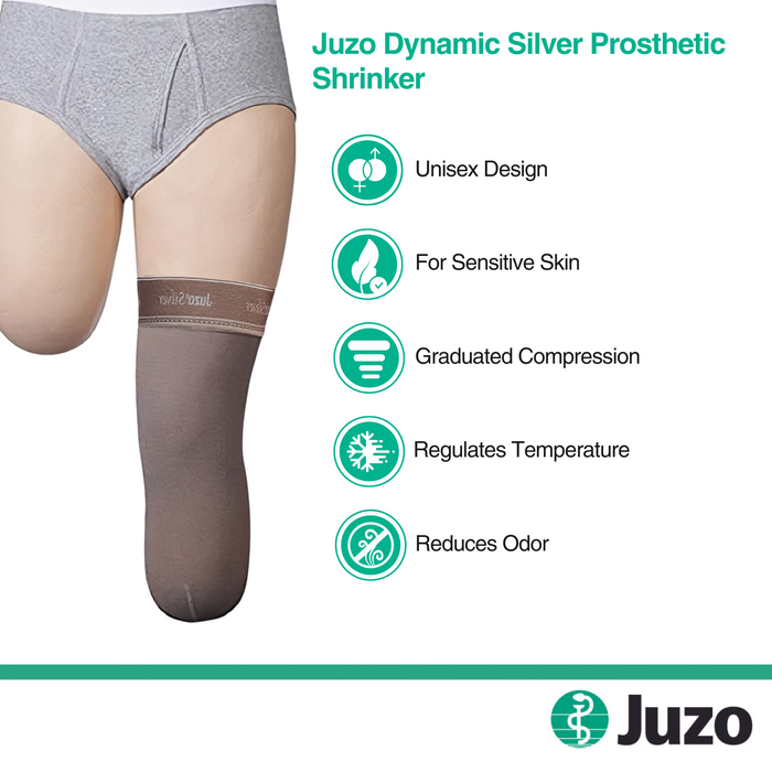 Juzo Dynamic Silver Prosthetic Shrinker, Below Knee, 30-40 mmHg, Beige - HV Supply