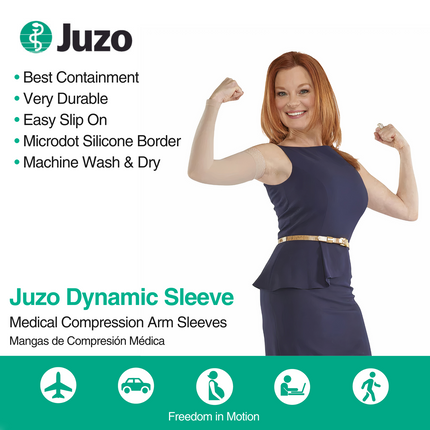 Juzo Dynamic Compression Arm Sleeve 30-40 mmHg, Silicone Dot Band - HV Supply