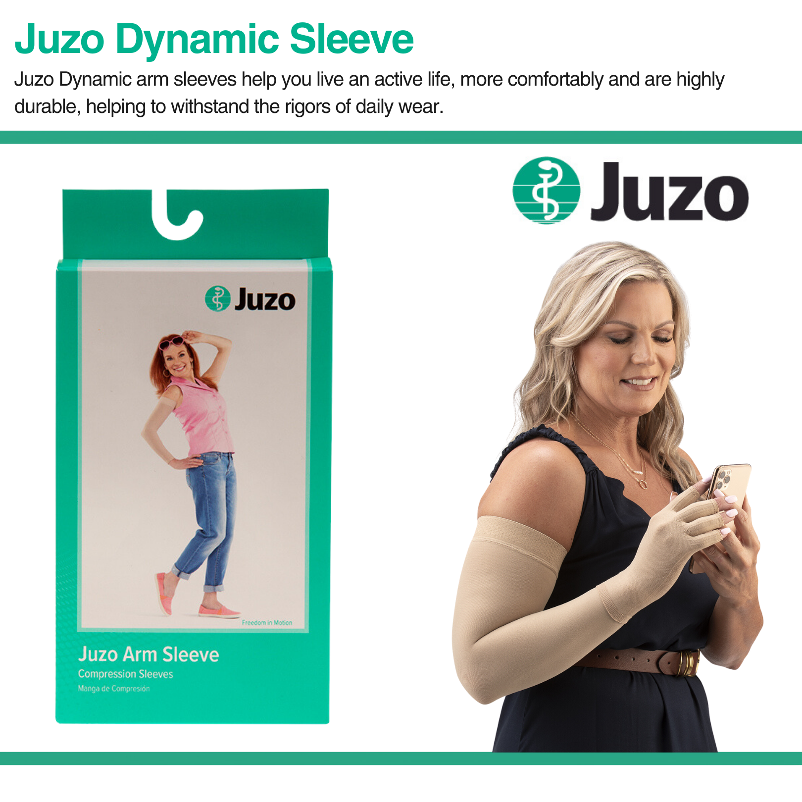 Dynamic Arm Compression Juzo Dynamic Compression Arm Sleeve 20-30 mmHg, Beige – HV Supply