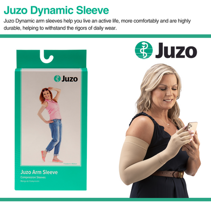 Juzo Dynamic Compression Arm Sleeve 30-40 mmHg, Beige - HV Supply