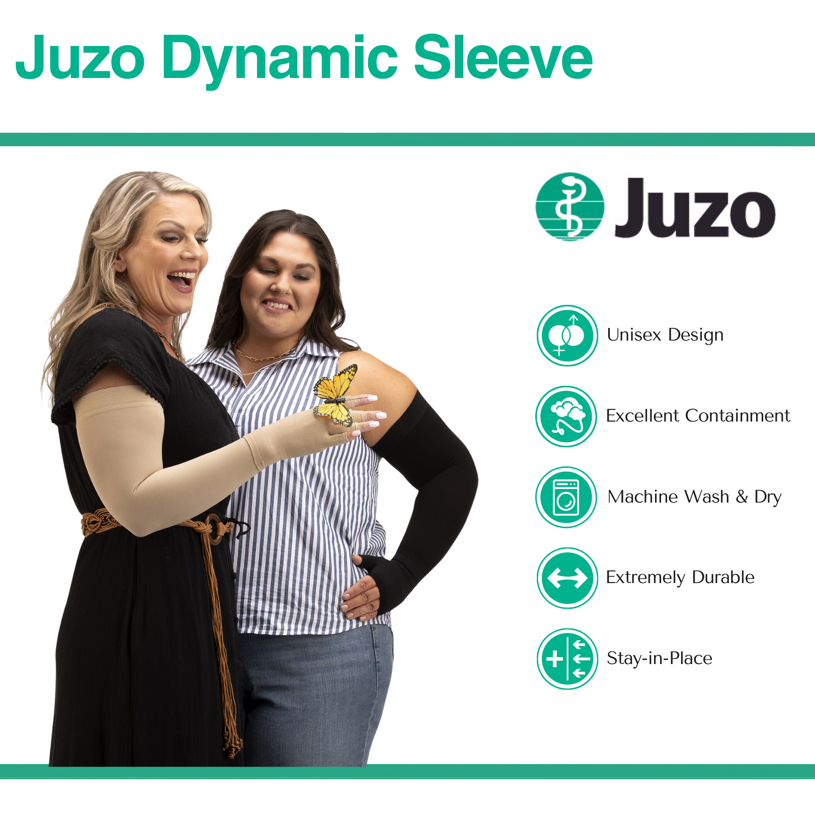 Dynamic Arm Compression Juzo Dynamic Compression Arm Sleeve 30-40 mmHg, Silicone Dot Band – HV ...