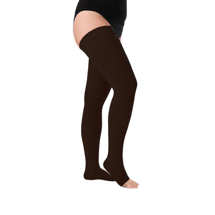 Juzo Dynamic Compression Stockings, 30-40 mmHg, Thigh High, Silicone Band, Open Toe - HV Supply