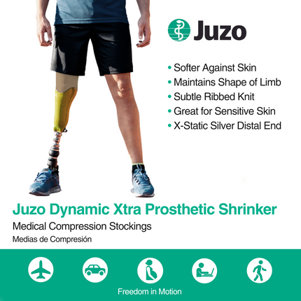 Juzo Dynamic Xtra Prosthetic Shrinker, Above Knee, 20-30 mmHg, Black - HV Supply